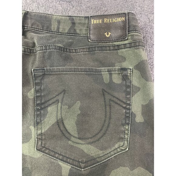 True Religión Jennie Curvy Skinny Womens Camo Jeans Size 33 Green - Picture 6 of 9